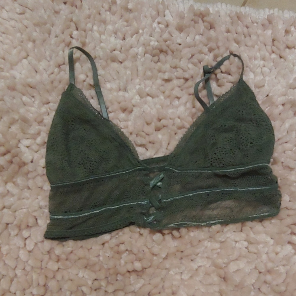 Green lacy bralette